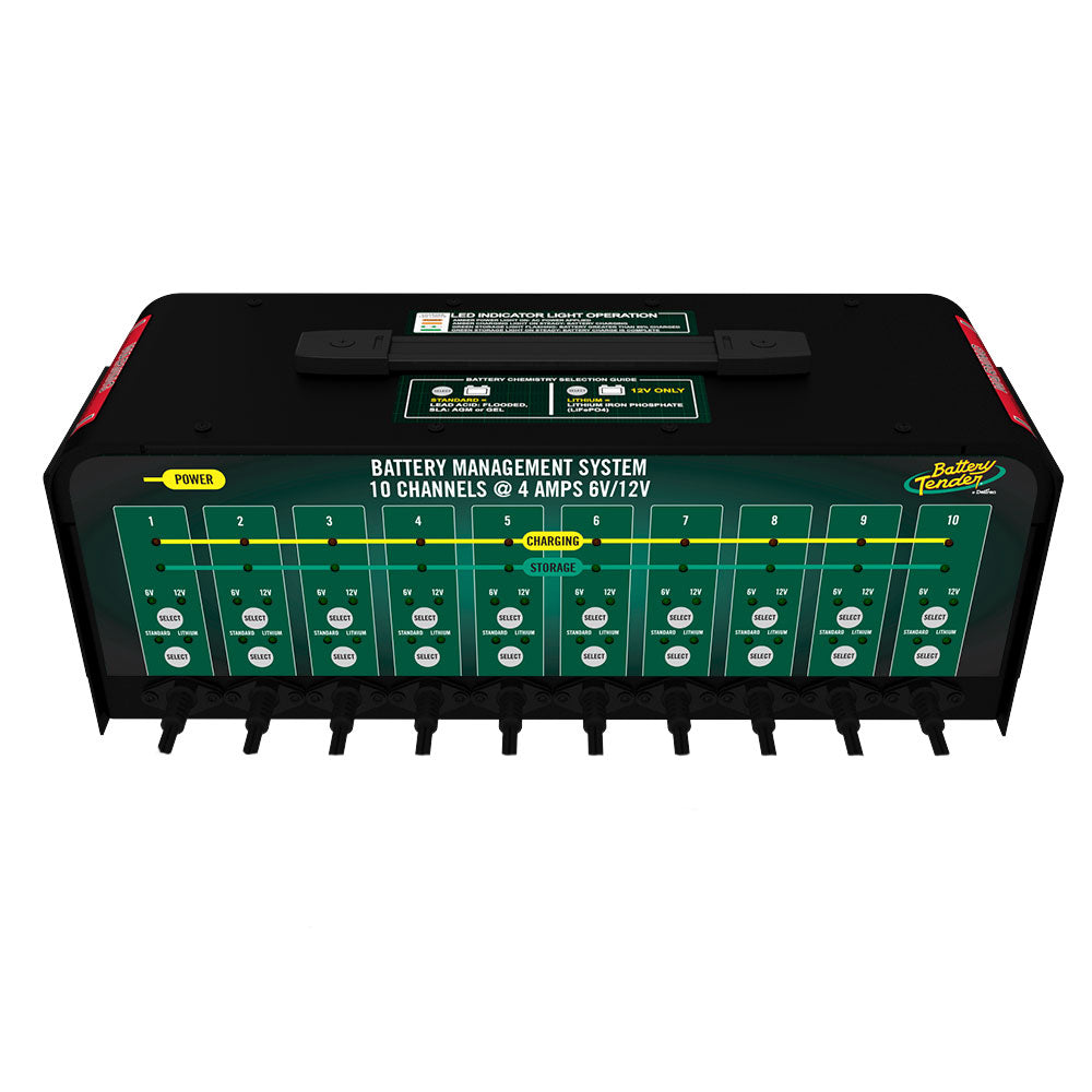 Cargador de batería de 10 bancos, 4 amperios seleccionable de 12 V/6 V