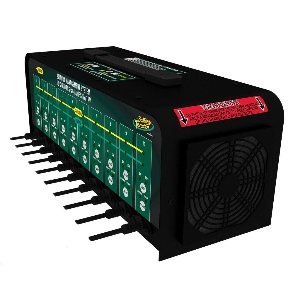 Cargador de batería de 10 bancos, 4 amperios seleccionable de 12 V/6 V