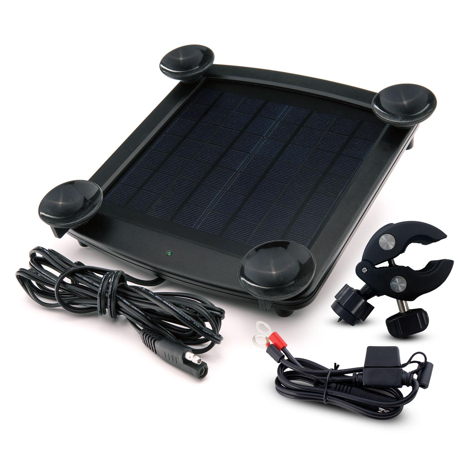 Cargador de batería solar de 5 vatios y 12 V con soporte para manillar