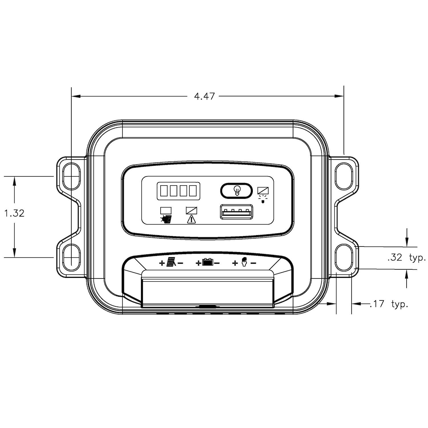 Controlador de panel solar PWM de 10 amperios, 12 V/24 V