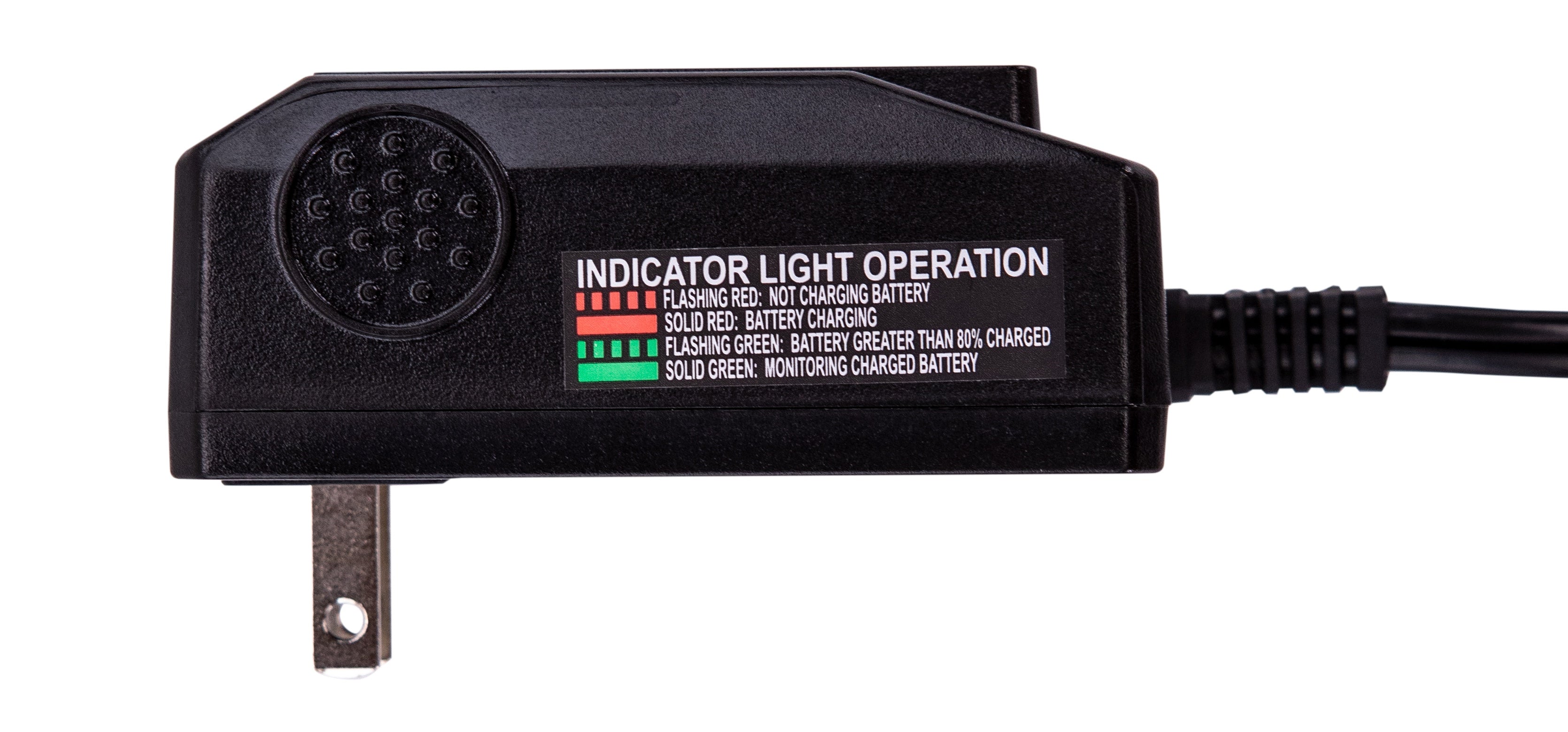 A snapshot of indicator light operation on a Battery Tender charger.